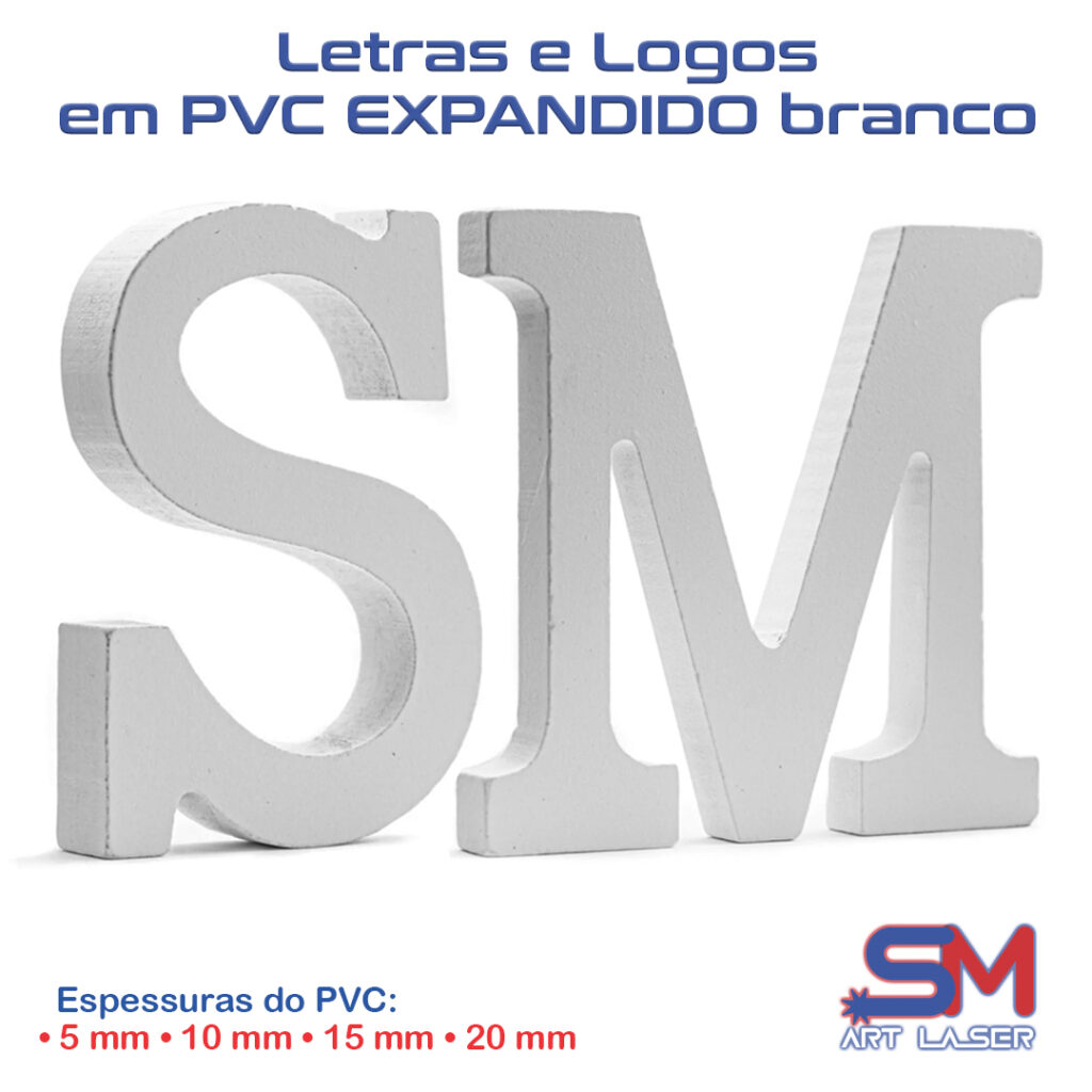 Letras Caixa e Logos em PVC expandido branco