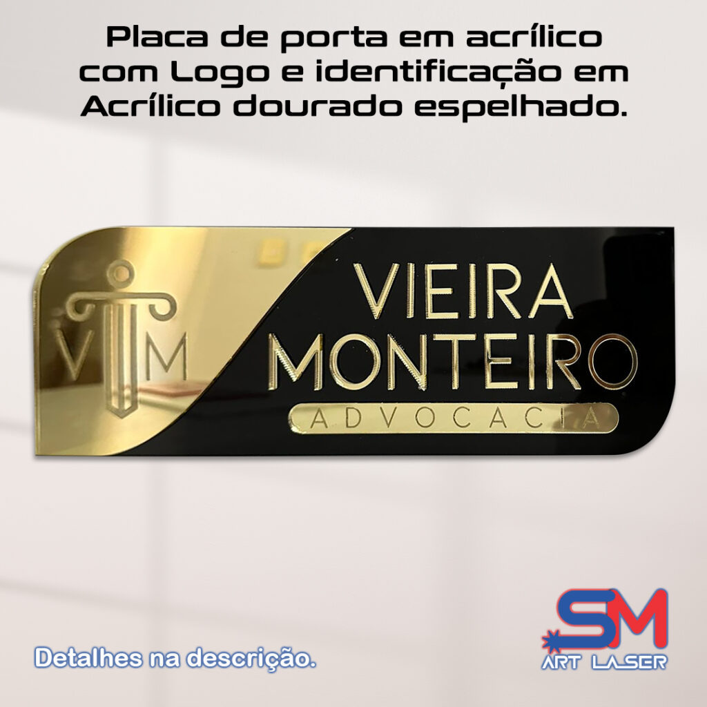 Placa de porta em acrílico personalizado